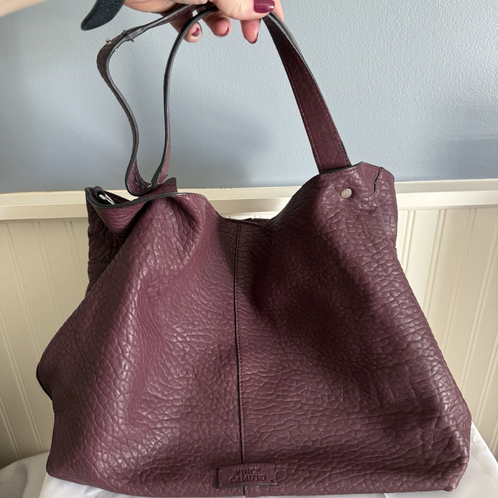 Vince Camuto Bubble Lamb Leather Crossbody Shoulder Bag Perri Bitten Purple